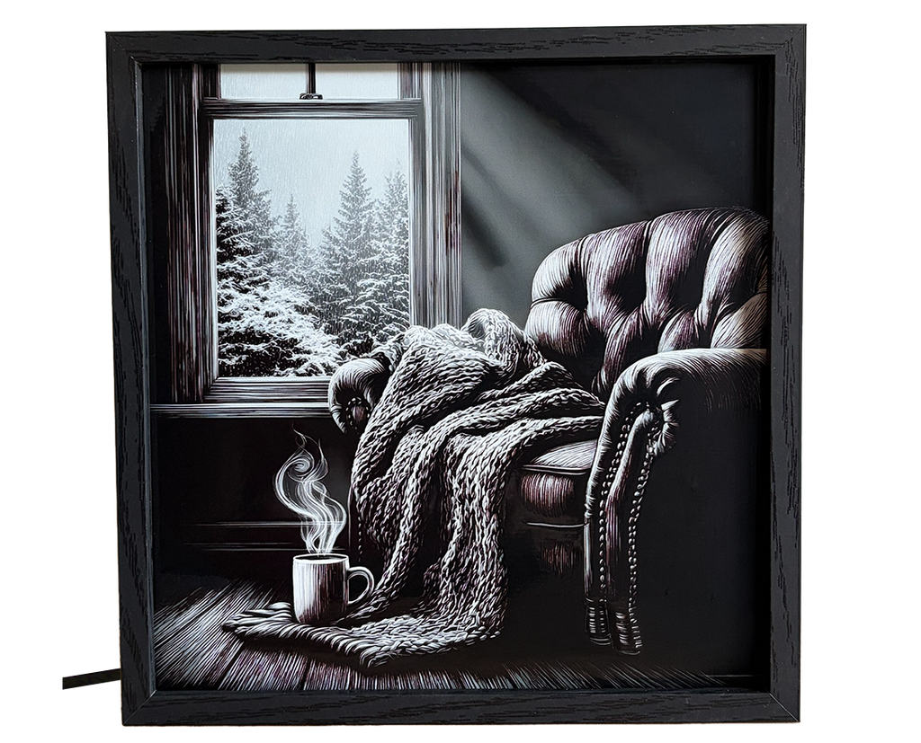 Cozy Armchair by Snowy Window