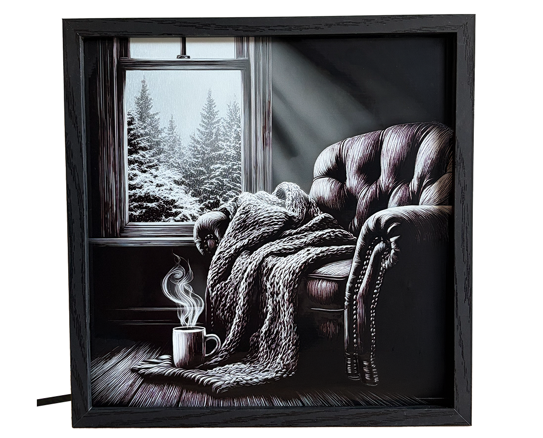 Cozy Armchair by Snowy Window