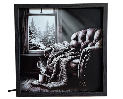 Cozy Armchair by Snowy Window