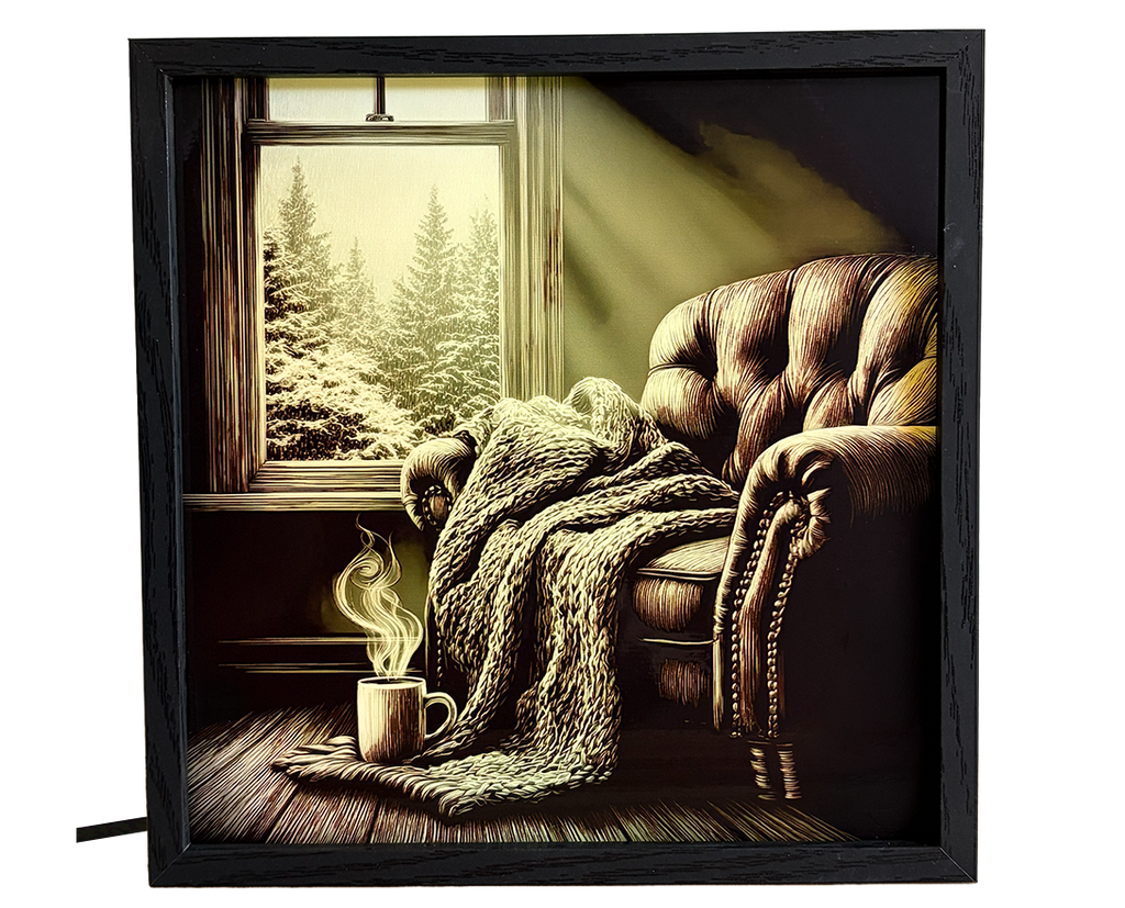 Cozy Armchair by Snowy Window