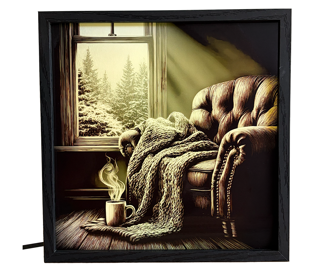 Cozy Armchair by Snowy Window