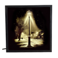 Snowy Street Lamp Night