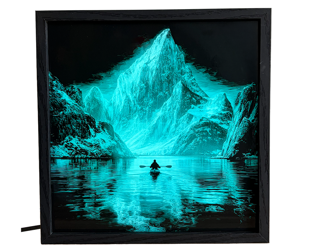 Solitary Kayak on Mountain Lake