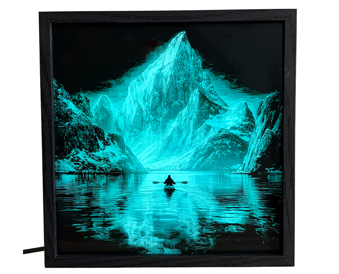Solitary Kayak on Mountain Lake