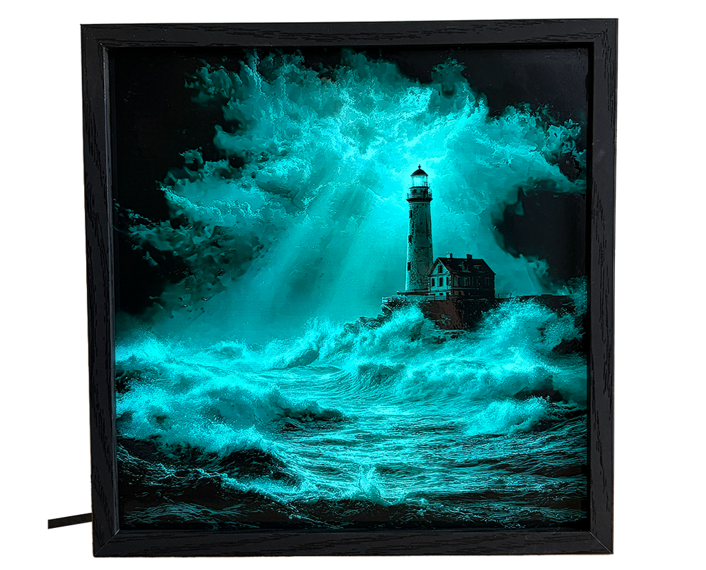 Lighthouse in Stormy Sea