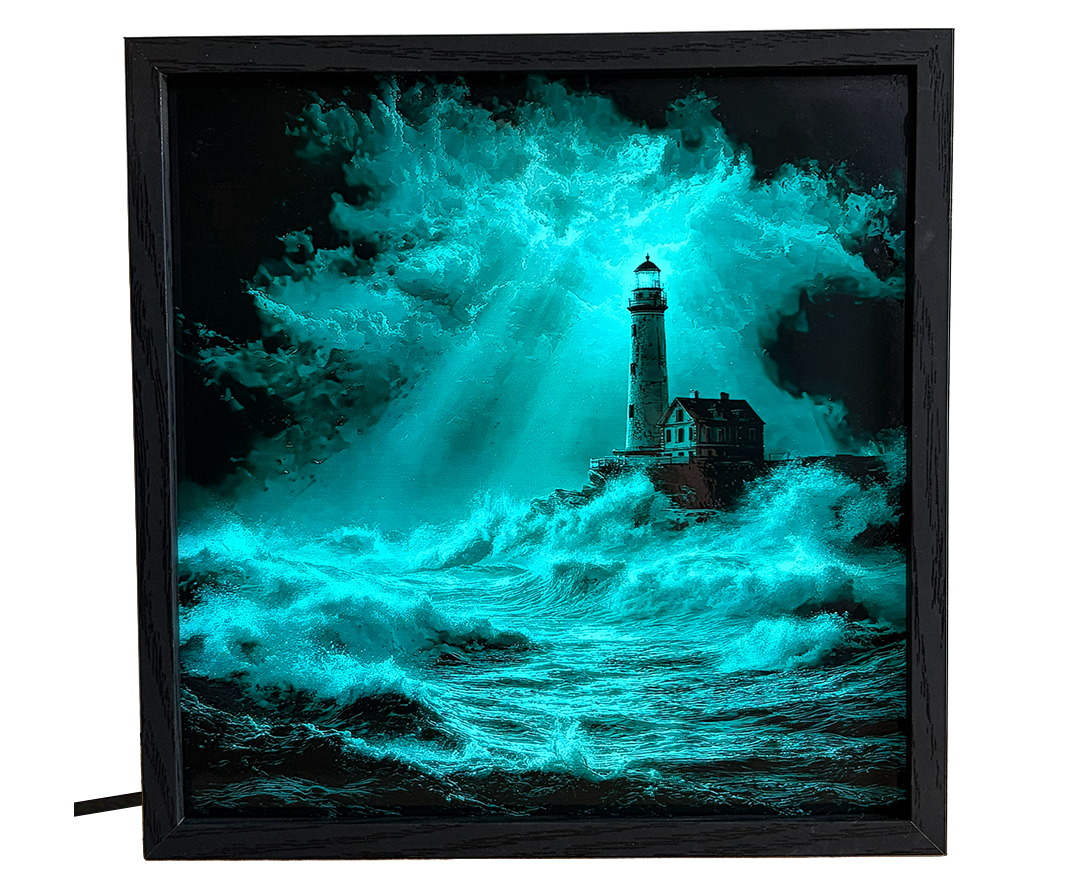 Lighthouse in Stormy Sea