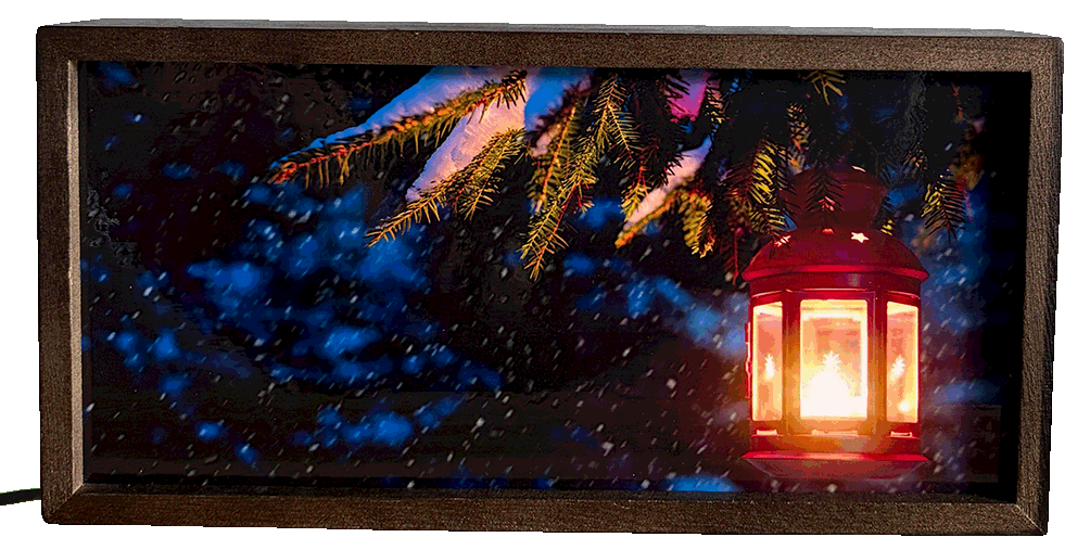 Street Lamp in Snowy Night