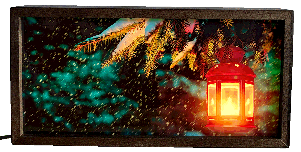 Street Lamp in Snowy Night