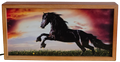 Galloping Black Horse at Sunset