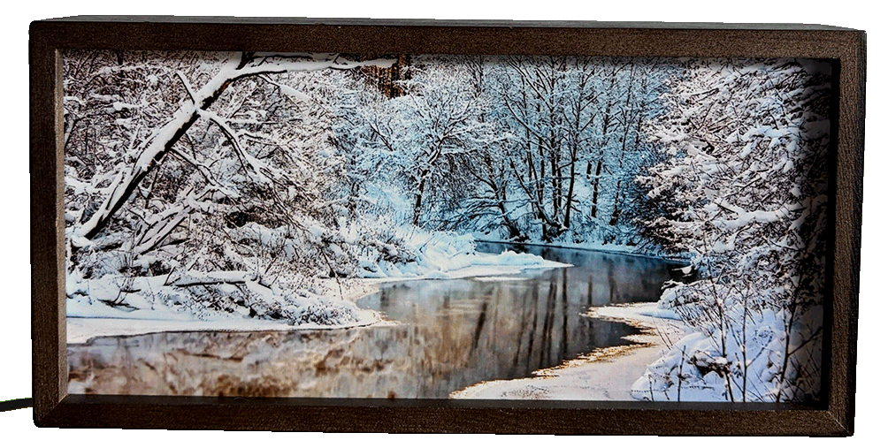 Snowy Riverbank Landscape