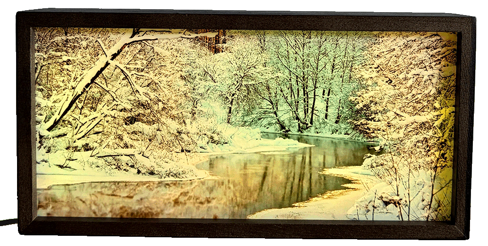 Snowy Riverbank Landscape