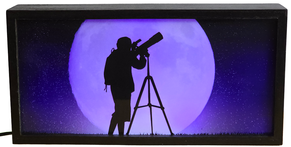 Astronomer Under a Full Moon